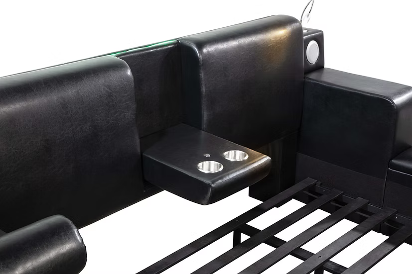 B420 Apollo Black Storage Bed