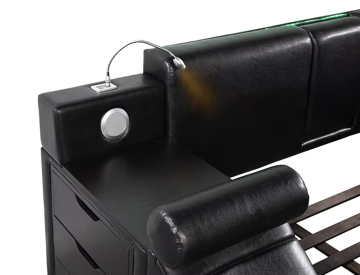 B420 Apollo Black Storage Bed