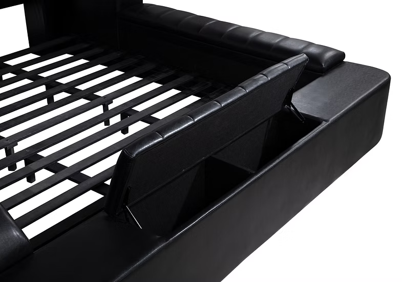 B420 Apollo Black Storage Bed