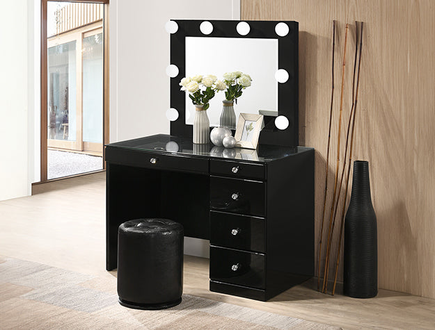 MORGAN ROUND SWIVEL STOOL BLACK