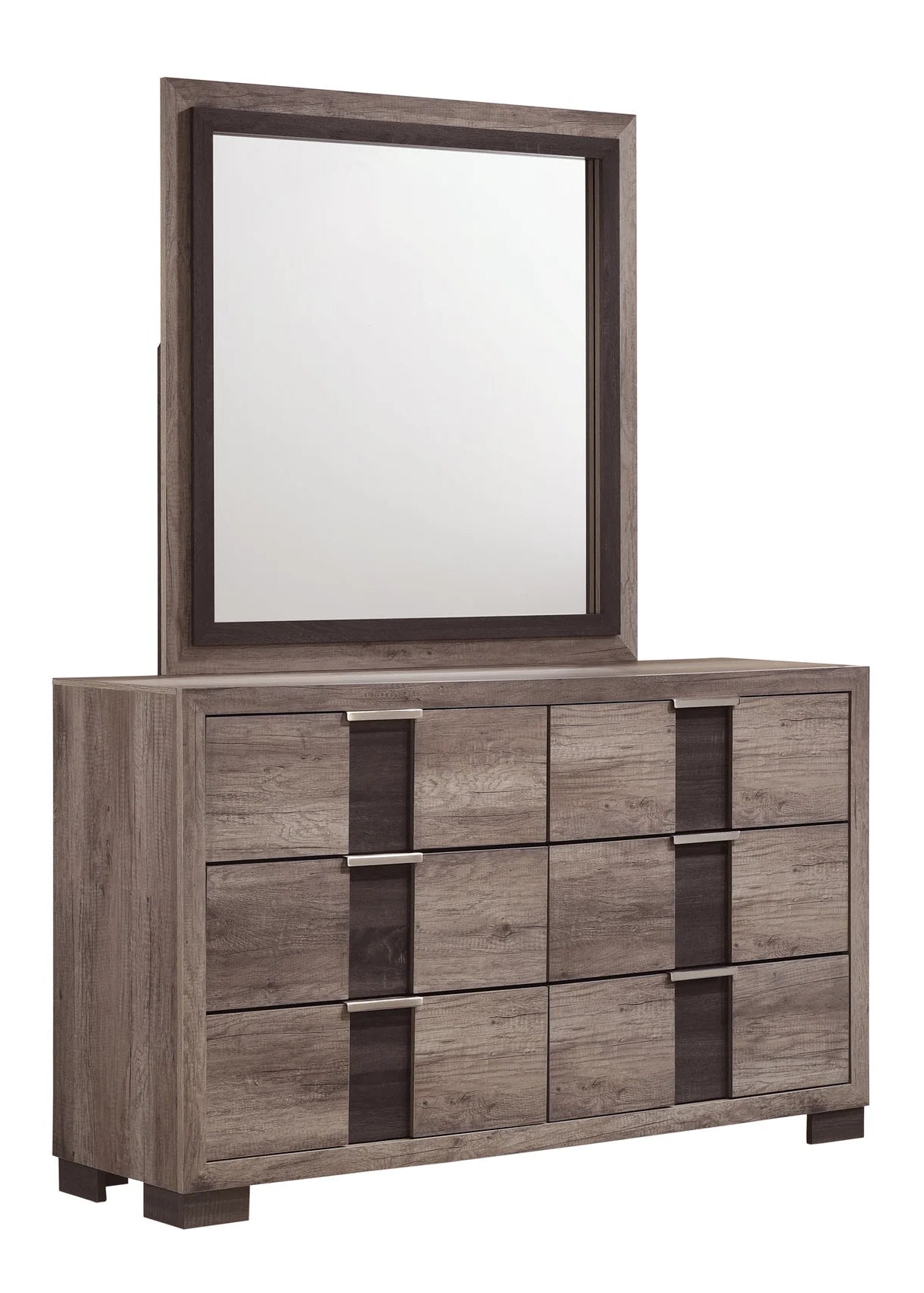5pcs Rangley Brown Wood Finish Bedroom Set