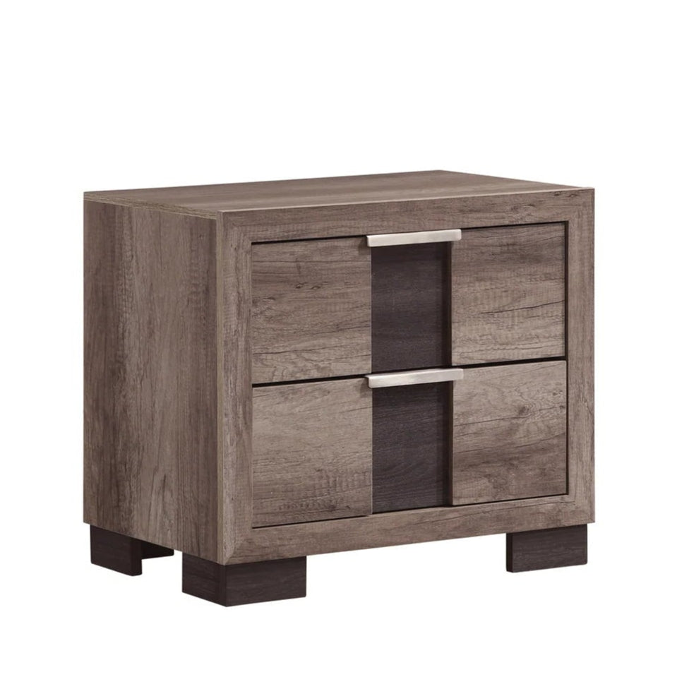 5pcs Rangley Brown Wood Finish Bedroom Set