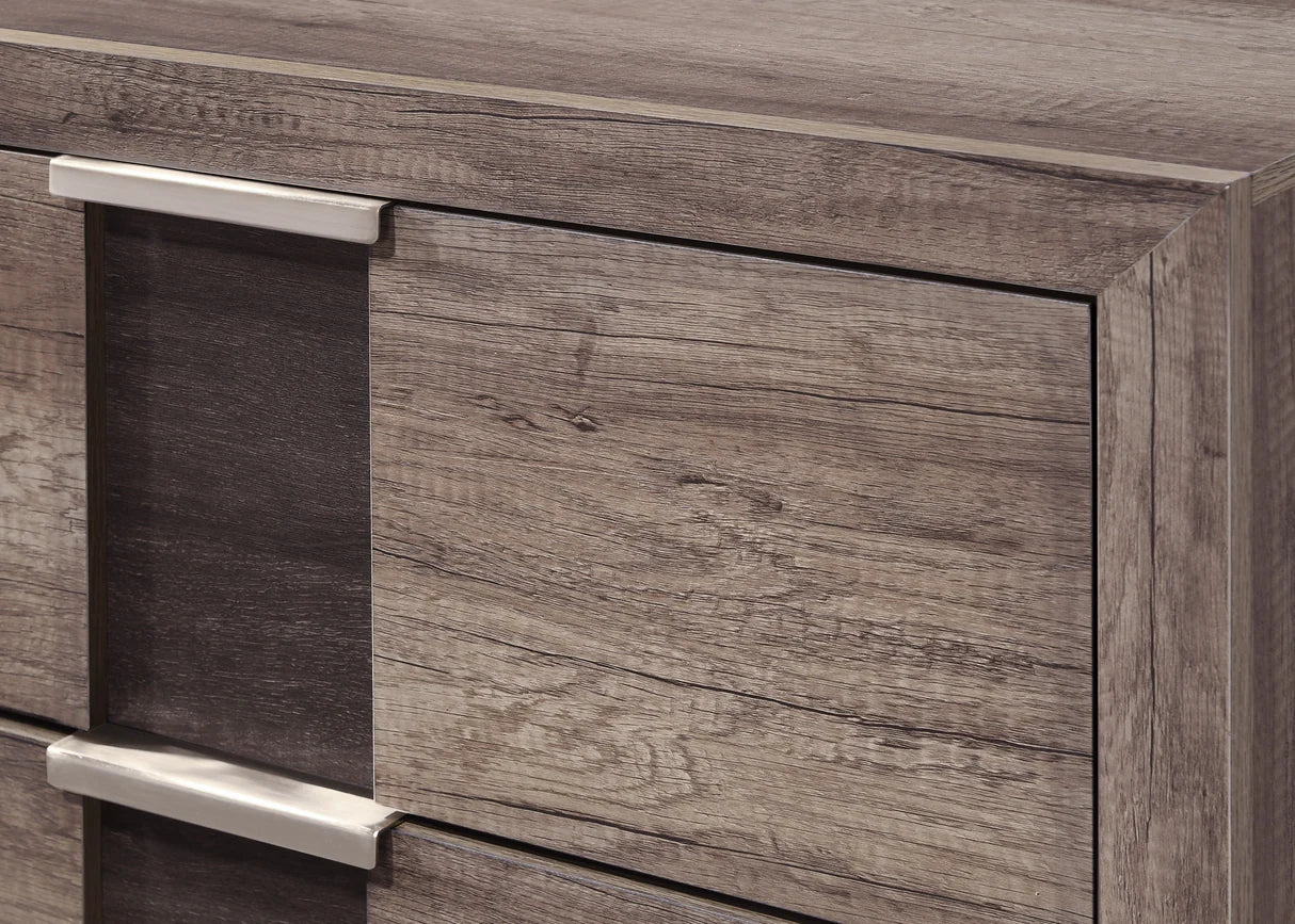 5pcs Rangley Brown Wood Finish Bedroom Set