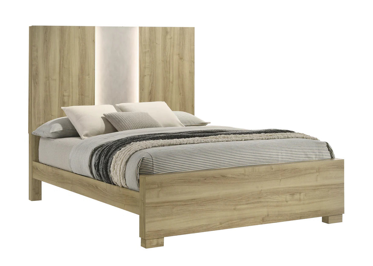 5pcs Rangley Natural Wood Finish Bedroom Set