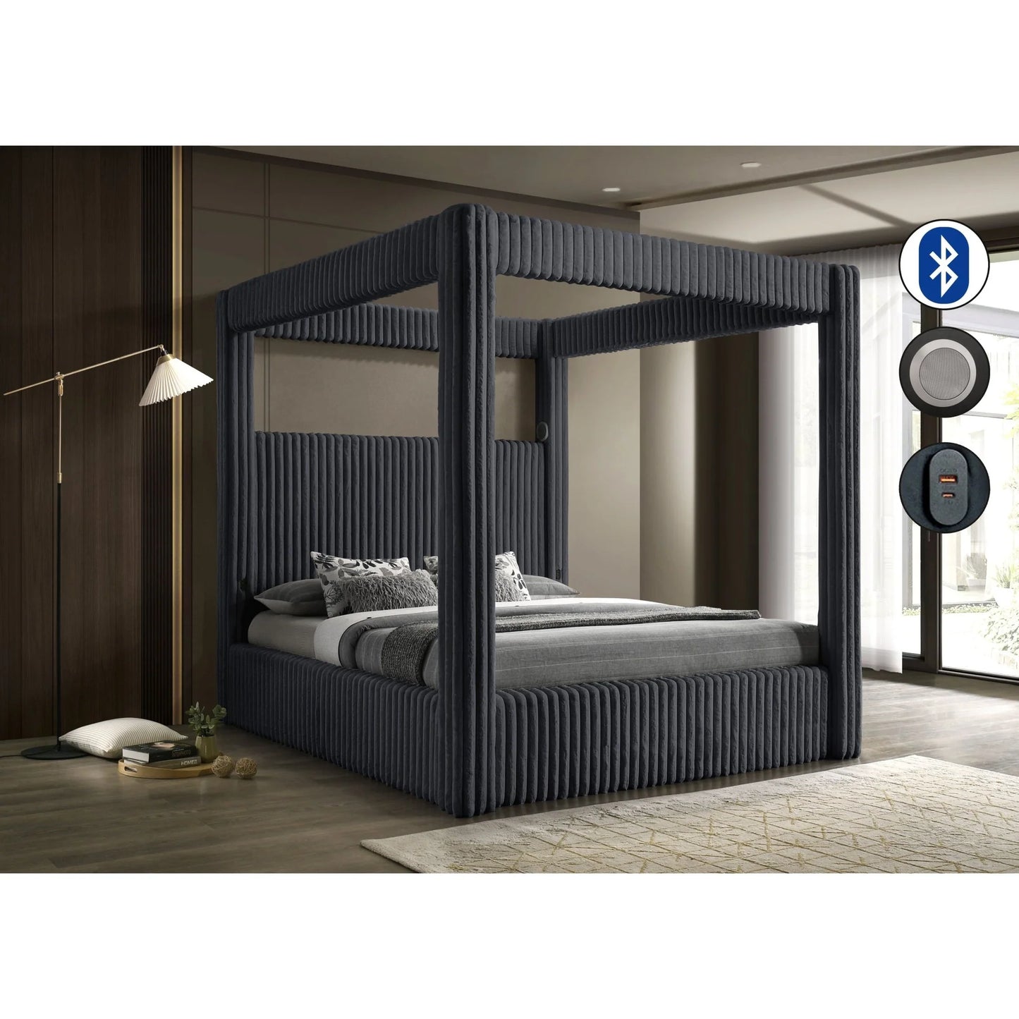4pcs & 5pcs Grey B9013 Atlam w/Henley Bed Frame