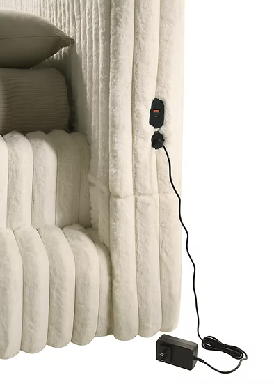 B9020 Micah Cream Premium Corduroy Platform Bed