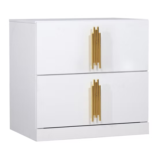 5pcs or 4pc B9060 Glamor White & Gold Velvet Bedroom Set