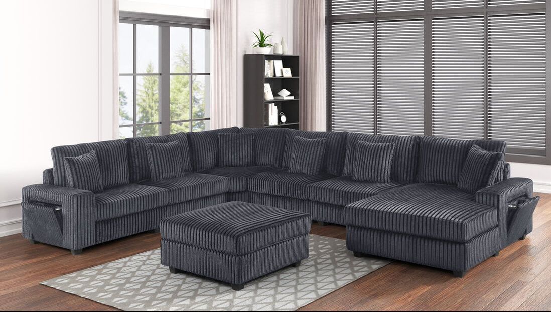 Bazooka Charcoal 7PC Sectional