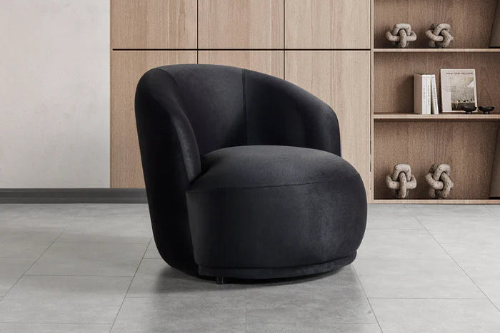 Bonita Black Velvet Accent Chair