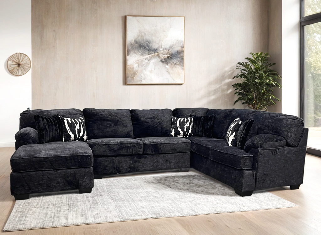 Brentwood Onyx Black Sectional