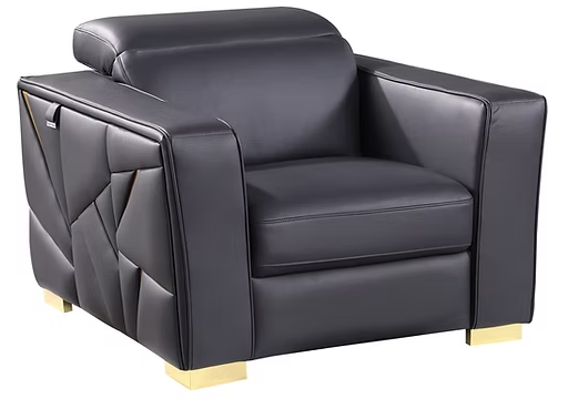 3pcs or 2pcs MI-1240 Astra Dark Navy Italian Leather Sofa, Loveseat & Chair