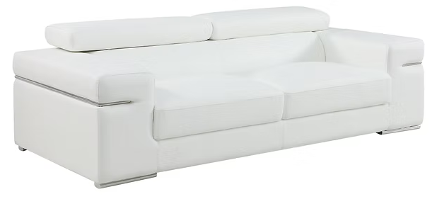 3pcs or 2pcs MI-8020 Soho White Italian Leather Sofa, Loveseat & Chair