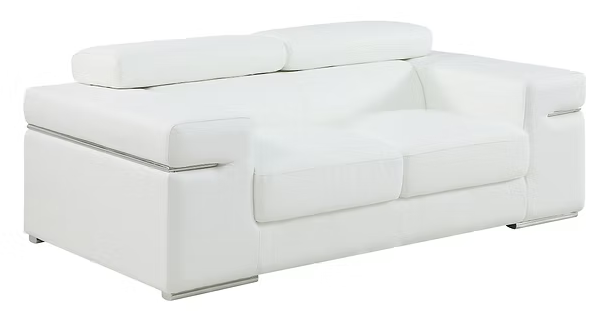 3pcs or 2pcs MI-8020 Soho White Italian Leather Sofa, Loveseat & Chair