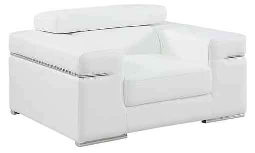 3pcs or 2pcs MI-8020 Soho White Italian Leather Sofa, Loveseat & Chair