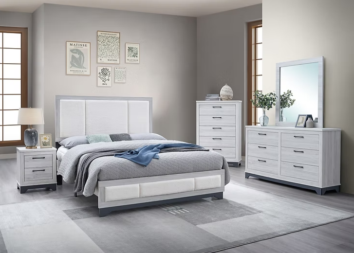 5pcs B4940 Kevin Light Grey Bedroom Set