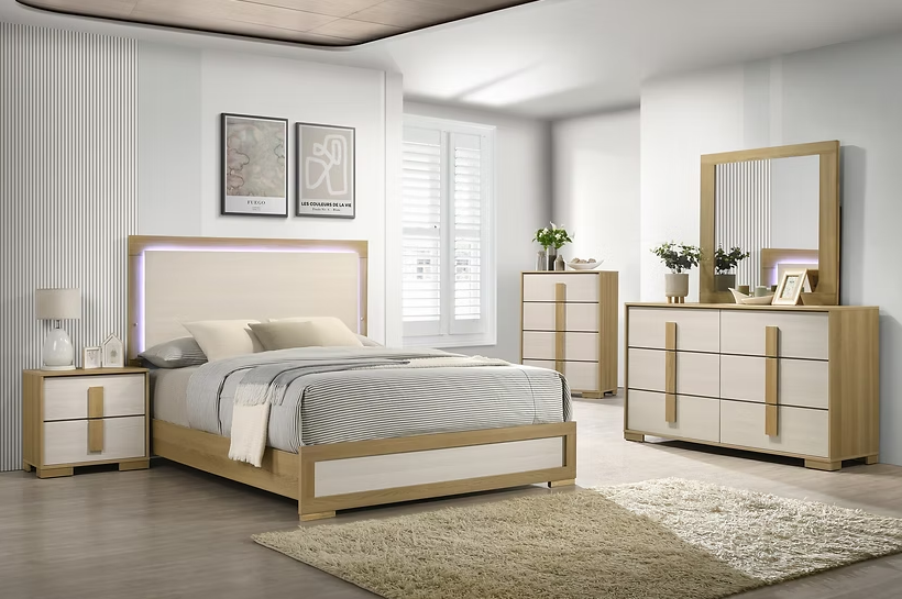 B1550 Maya Wood Finish Bedroom Set