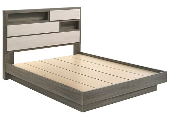 B1560 River Light Grey Wood Finish Bedroom Set
