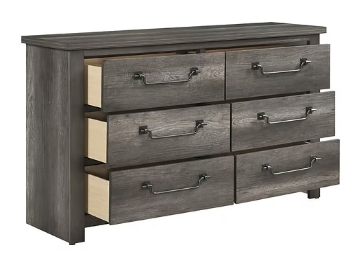 B1450 Amelia Greyish Brown Wood Finish Bedroom Set