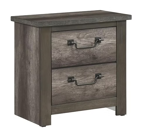 B1450 Amelia Greyish Brown Wood Finish Bedroom Set