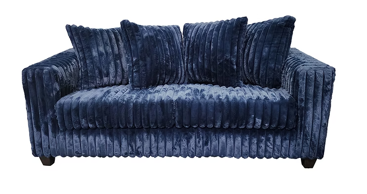 S300 Gia Blue Stripe Fabric Sofa & Loveseat
