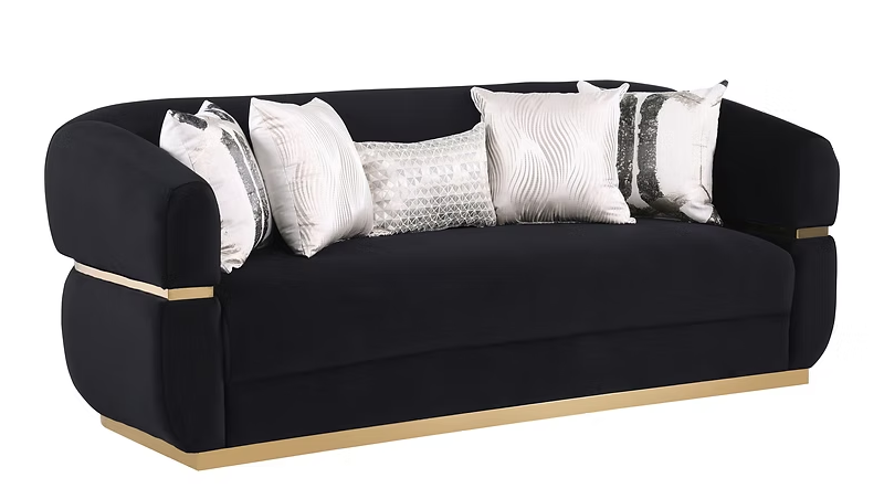 3pcs or 2pcs S3500 Carmela Black Sofa & Loveseat