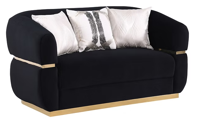 3pcs or 2pcs S3500 Carmela Black Sofa & Loveseat