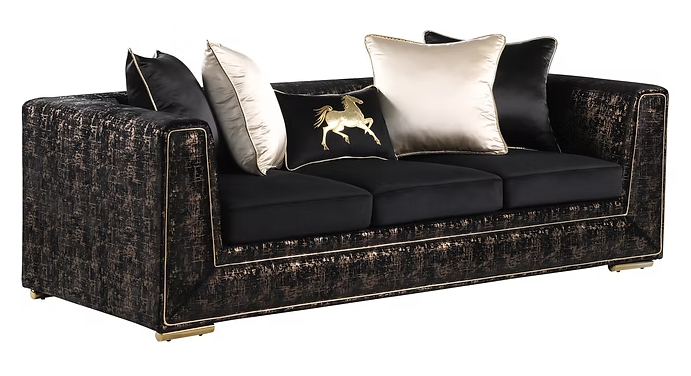3pcs or 2pcs S1500 Konya Black Sofa, Loveseat & Chair