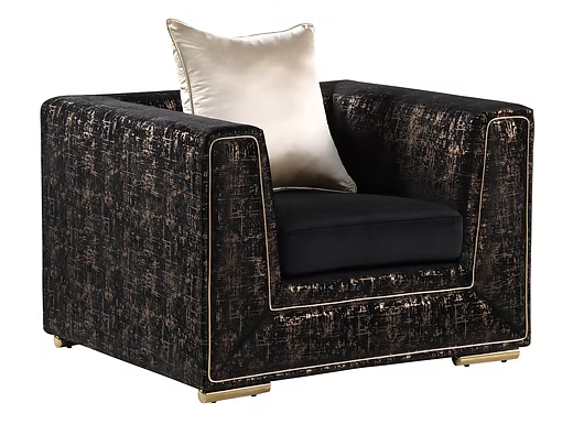 3pcs or 2pcs S1500 Konya Black Sofa, Loveseat & Chair