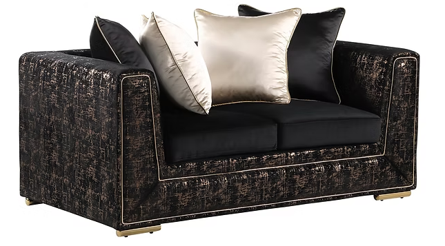 3pcs or 2pcs S1500 Konya Black Sofa, Loveseat & Chair