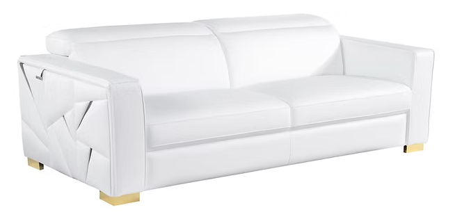 3pcs or 2pcs MI-1240 Astra White Italian Leather Sofa, Loveseat & Chair