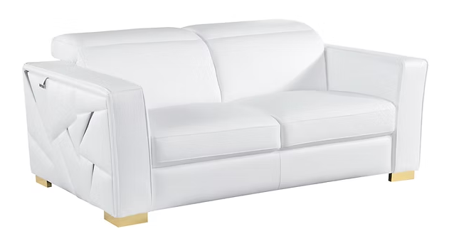 3pcs or 2pcs MI-1240 Astra White Italian Leather Sofa, Loveseat & Chair