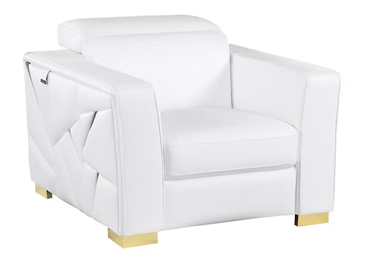 3pcs or 2pcs MI-1240 Astra White Italian Leather Sofa, Loveseat & Chair