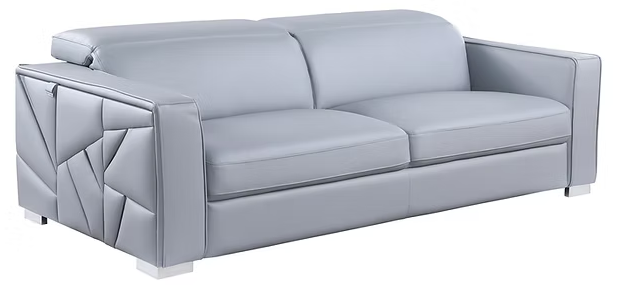 3pcs or 2pcs MI-1240 Astra Light Blue Italian Leather Sofa, Loveseat & Chair