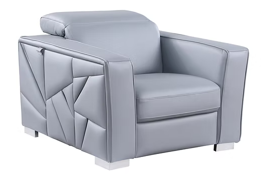 3pcs or 2pcs MI-1240 Astra Light Blue Italian Leather Sofa, Loveseat & Chair