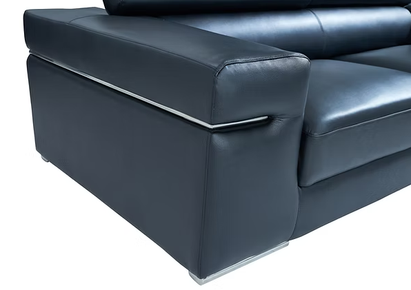 3pcs or 2pcs MI-8020 Soho Black Italian Leather Sofa, Loveseat & Chair