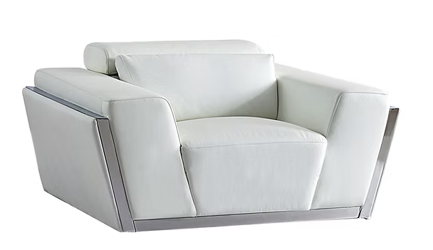 3pcs or 2pcs MI-8010 Domo White Italian Leather Sofa, Loveseat & Chair