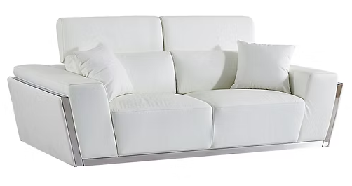 3pcs or 2pcs MI-8010 Domo White Italian Leather Sofa, Loveseat & Chair