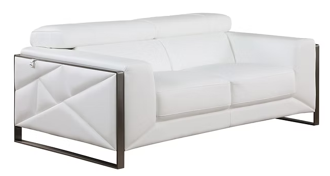 3pcs or 2pcs MI-989 Giorgio White Italian Leather Sofa, Loveseat & Chair