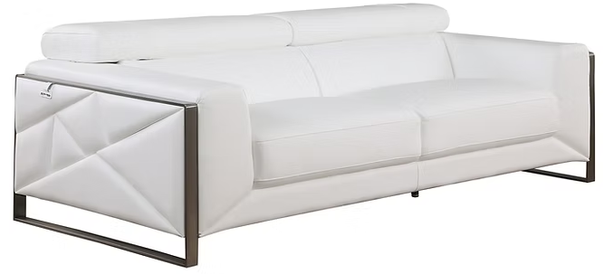 3pcs or 2pcs MI-989 Giorgio White Italian Leather Sofa, Loveseat & Chair