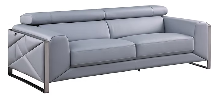 3pcs or 2pcs MI-989 Giorgio Light Blue Italian Leather Sofa, Loveseat & Chair