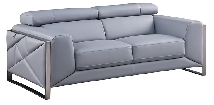 3pcs or 2pcs MI-989 Giorgio Light Blue Italian Leather Sofa, Loveseat & Chair