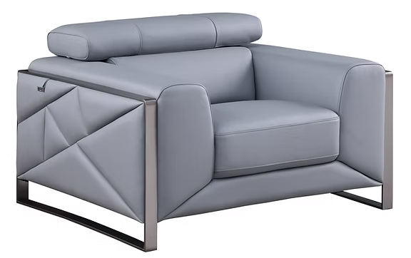 3pcs or 2pcs MI-989 Giorgio Light Blue Italian Leather Sofa, Loveseat & Chair