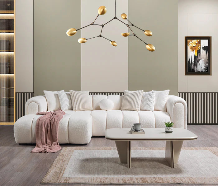 Lis Ivory Boucle LAF 115" Sectional