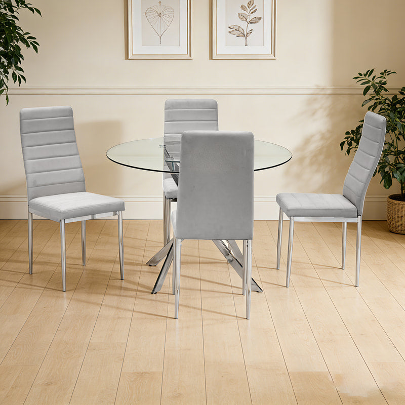 D107 - Gray 5pcs Dining Set