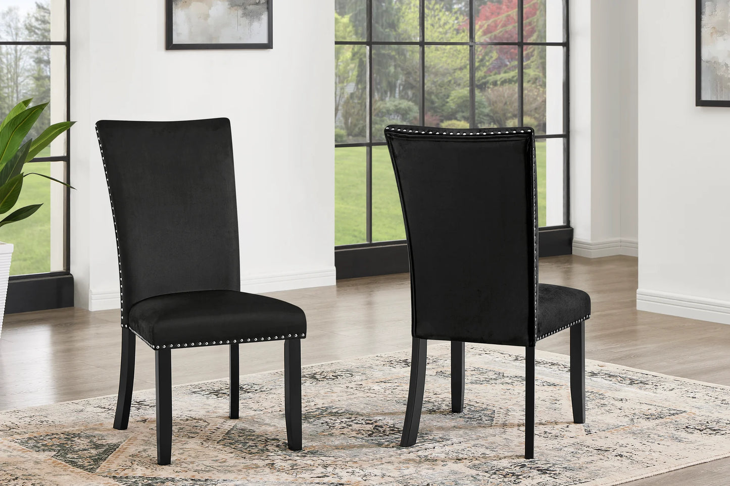 D180 Larry Black 7pcs Dining Set