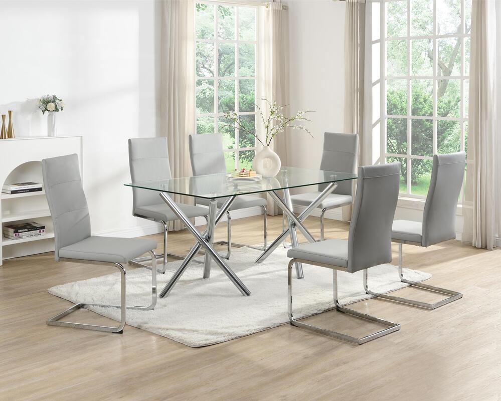 7pcs D201 Gray Dining Set