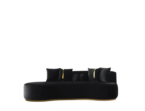 Ella Black Velvet 106 Chaise Lounge
