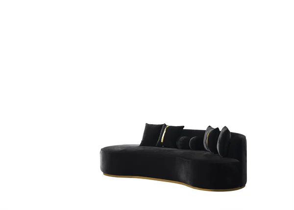Ella Black Velvet 106 Chaise Lounge