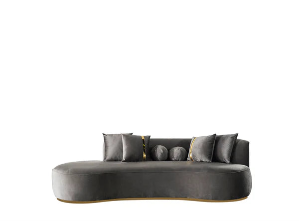 Ella Gray Velvet 106 Chaise Lounge