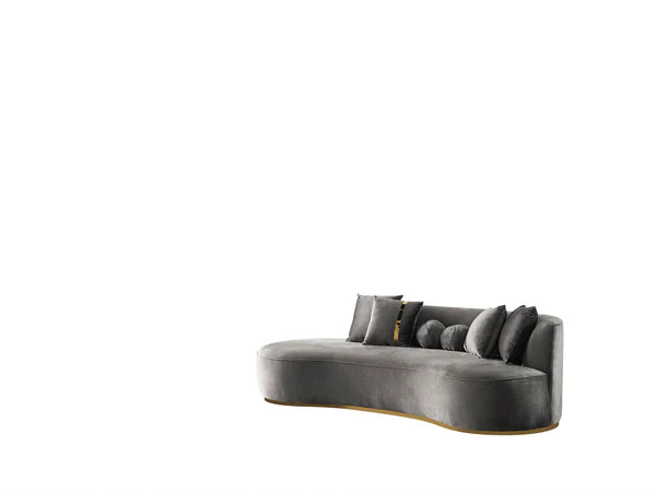 Ella Gray Velvet 106 Chaise Lounge